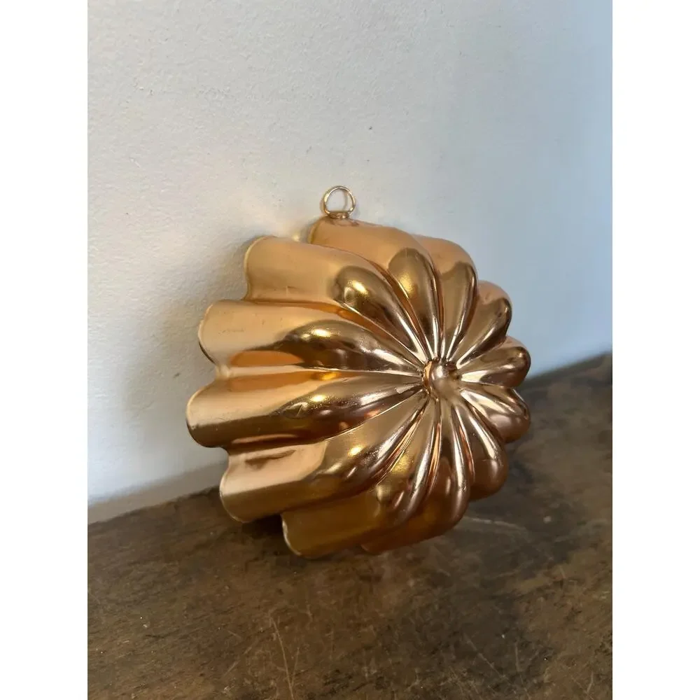 Vintage Copper Jello Cake Mold Cottagecore French Kitchen Decor Wall Hanging